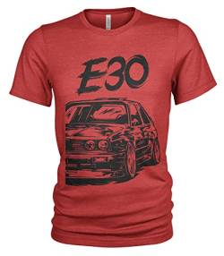 E30 M3 Dirty Style Herren T-Shirt (2XL, Rot) von 1/4 Mile