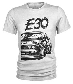 E30 M3 Dirty Style Herren T-Shirt (L, Weiß) von 1/4 Mile