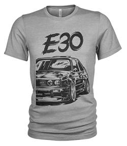 E30 M3 Dirty Style Herren T-Shirt (M, Grau Meliert) von 1/4 Mile
