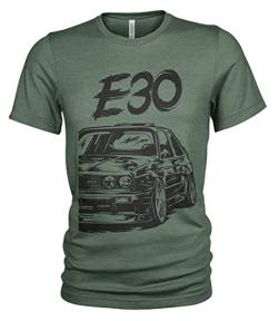 E30 M3 Dirty Style Herren T-Shirt (M, Militargrün) von 1/4 Mile