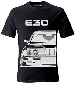 E30 M3 Street Style Herren Schwarzer T-Shirt (3XL) von 1/4 Mile