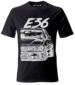 E36 M3 3 Series Herren Schwarzer T-Shirt (L) von 1/4 Mile
