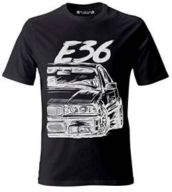 E36 M3 3 Series Herren Schwarzer T-Shirt (M) von 1/4 Mile