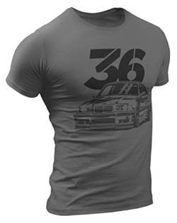 E36 M3 Urban Grunge Herren T-Shirt (L, Dunkelgrau) von 1/4 Mile