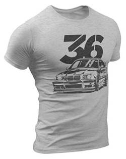 E36 M3 Urban Grunge Herren T-Shirt (M, Grau Meliert) von 1/4 Mile