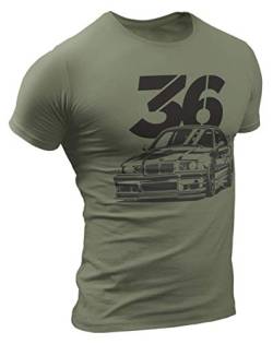 E36 M3 Urban Grunge Herren T-Shirt (XL, Militargrün) von 1/4 Mile