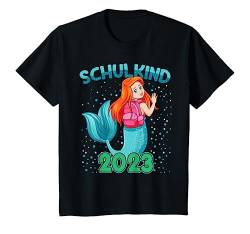 Kinder Schulkind 2023 Einschulung Mädchen Schule Meerjungfrau T-Shirt von 1 Klasse Einschulungs T-Shirt Shop