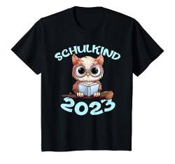 Kinder Schulkind 2023 Eulen Mädchen Lesen Einschulung Bücherwurm T-Shirt von 1 Klasse Einschulungs T-Shirt Shop