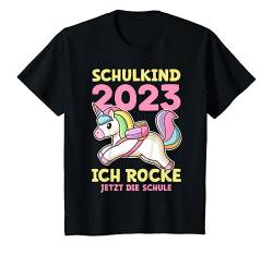 Kinder Schulkind 2023 Ich Rocke Jetzt Die Schule Mädchen Einhorn T-Shirt von 1 Klasse Einschulungs T-Shirt Shop
