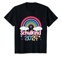 Kinder Schulkind 2024 Regenbogen Schulanfang Einschulung Mädchen T-Shirt von 1 Klasse Einschulungs T-Shirt Shop