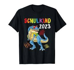 Schulkind 2023 Dino T-Rex Jungen Dinosaurier Einschulung T-Shirt von 1 Klasse Einschulungs T-Shirt Shop