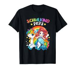Schulkind 2023 Einhorn Meerjungfrau Mädchen Einschulung T-Shirt von 1 Klasse Einschulungs T-Shirt Shop