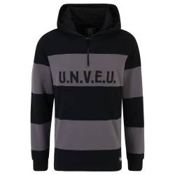 1. FC Union Berlin Kapuzenpullover Hoodie Pullover Sweatshirt UNVEU gestreift schwarz/grau (as3, Alpha, 3X_l, Regular, Regular) von 1. FC Union