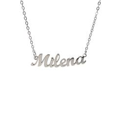 10:10 Halskette für Damen, personalisierbar, aus antiallergenem Edelstahl, Schmuck für Damen, Name poliert, feine Kette, verstellbar, hergestellt in Italien, Regolabile, Edelstahl, Nicht zutreffend von 10:10