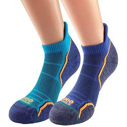 1000 Mile Unisex Run Socklet-Twin Pk King/Ny2263h L (9-11) NY2263H Socken für Herren, Größe L (44-45), 2 Stück, Kingfisher/Navy von 1000 Mile