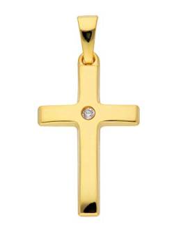 Gold Kreuz Anhänger 8 k 333 Gelbgold mit Zirkonia von 1001 JEWELS