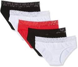 1001-kleine-Sachen 5er-Pack Damenslips Lady Diana Unterhosen Hüftslip mit elegant verziertem Spitzenbündchen Hüftpanty (36/38) von 1001-kleine-Sachen