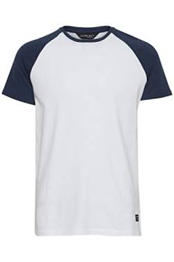 11 Project PRBo Herren T-Shirt Kurzarm Shirt im Baseball-Look mit Rundhals-Ausschnitt aus 100% Baumwolle, Größe:L, Farbe:White (110601) von 11 Project