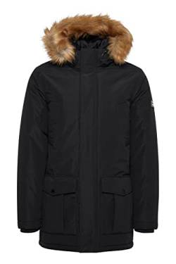 11 Project PRDuffin Herren Winterparka Parka Winterjacke mit hochabschließendem Kragen und abnehmbarem Kunstfell an der Kapuze, Größe:L, Farbe:Black (194007) von 11 Project