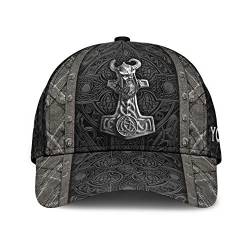 167 Damen Herren Distressed Basecap 3D-Gedruckter Wikinger-Metallstil Basecap Verstellbar Angeln Hüte Vintage Trucker Kappe Für Sport Golf Draussen von 167