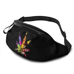 Damen Bauchtasche Trippy Multi Pot Weedblätter, Waist Fanny Pack Mit Reißverschluss Lauftasche Multifunktionale Sporttasche Für Spazieren Damen Herren 14X35Cm von 177