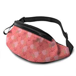 Damen Brustbeutel Frucht-Erdbeer-Nahtlose Spleißschattierung, Umhängetaschen Stylisch Waist Fanny Pack Mode Sporttasche Für Laufen Fitness Radfahren 14X35Cm von 177