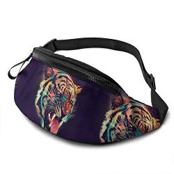 Damen Brustbeutel Wilder Tiger Kunstdruck, Brusttasche Große Kapazität Gürteltasche Atmungsaktiv Sporttasche Für Geschenke Radfahren Aktivitäten 14X35Cm von 177