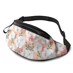 Gürteltasche Weiße Und Rosa Orchideenblüten, Hüfttaschen Verstellbarer Waist Fanny Pack Stylisch Handytasche Tasche Für Reisen Fitness Spazieren 14X35Cm von 177