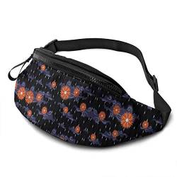 Lauftasche Batikmuster Mit Blumen Und Wolken, Gürteltasche Stylisch Sporttasche Große Kapazität Brusttasche Für Running Camping Aktivitäten 14X35Cm von 177