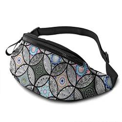 Lauftasche Bunte Blume, Damen Bauchtasche Verstellbarer Hüfttaschen Stylisch Umhängetaschen Für Aktivitäten Running Camping 14X35Cm von 177