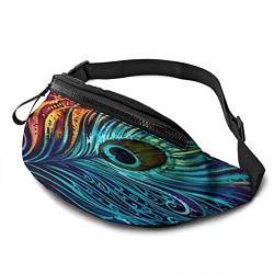 Schultertaschen Pfau, Sport Gürteltasche Multifunktionale Gürteltasche Atmungsaktiv Hüfttasche Für Wandern Reisen Fitness 14X35Cm von 177