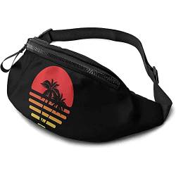 Schultertaschen Sonnenuntergangspalme, Taillentasche Mode Gürteltasche Stylisch Damen Brustbeutel Für Geschenke Wandern Radfahren 14X35Cm von 177