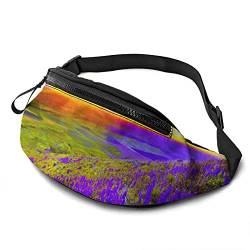 Sport Hüfttasche Lila Galsang-Blume, Waist Fanny Pack Mode Sport Gürteltasche Verstellbarer Gürteltasche Für Fahrrad Hundetraining Reisen 14X35Cm von 177