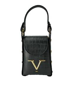 19V69 ITALIA Damen Leder Kokosfaser – Schwarz Leather Cocco WASH Bag von 19V69 ITALIA