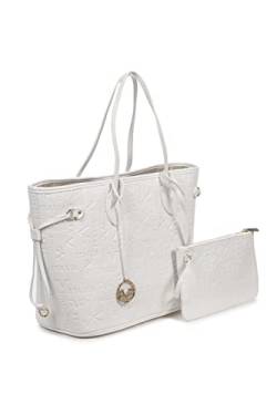 19V69 ITALIA Damen Women Wolle Silver Shopper Bag, beige von 19V69 ITALIA