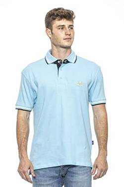 19V69 ITALIA Retro, Polohemd Herren, Blau, XL von 19V69 ITALIA