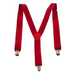 1buy3 Hosenträger Rot| Unisex | Y-Form | Männer & Frauen | 3 Clips | ab 6 Jahren|verstellbar | über 28 Modelle von 1buy3