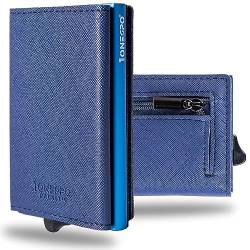 1onespo Brieftasche, Saffiano Blau von 1onespo
