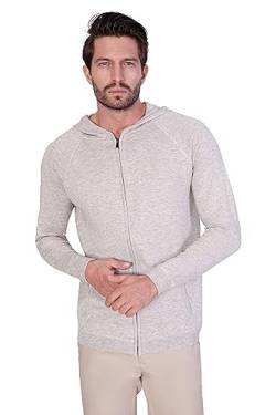 1st American Langärmlicher Pullover Mit Rundhalsausschnitt Hellgrau Farbe Für Herren Aus Seide Und Kaschmir -Hoodie für Herren – Langarm Strickjacke mit Reißverschluss und Doppeltasche Größen XL von 1st American