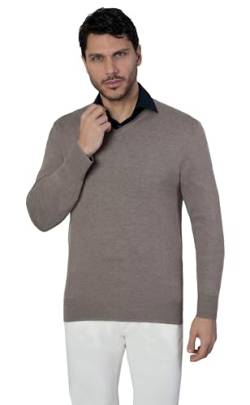 1st American Langärmlicher Pullover Mit V-Ausschnitt Für Herren Beige FarbeAus Seide Und Kaschmir - Feinheit Winter Pullover 14 Größe XXL von 1st American