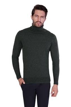 1st American Langärmlicher Rollkragenpullover Für Herren Grun Farbe Aus Seide und Kaschmir - Winterpullover mit Kragen Hohe Größe XXL von 1st American