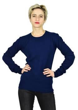 1stAmerican Damen Rundhalsausschnitt Pullover aus 100% reines Kaschmir mit perforierter Verarbeitung Made in Italy - Feinheit 12 von 1stAmerican