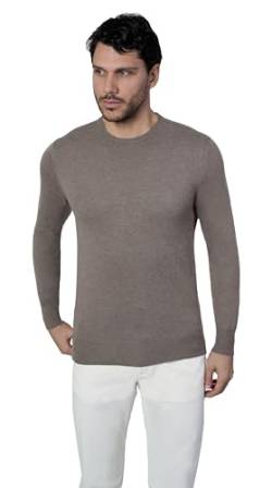 1stAmerican Langärmlicher Pullover Mit Rundhalsausschnitt Für Herren Beige Farbe Aus Seide Und Kaschmir - Feinheit Winter Pullover 14 Größe M von 1stAmerican