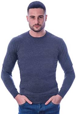 1stAmerican Langärmlicher Pullover Mit Rundhalsausschnitt Für Herren Grau Farbe Aus Seide Und Kaschmir - Feinheit Winter Pullover 14 Größe M von 1stAmerican