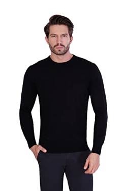 1stAmerican Langärmlicher Pullover Mit Rundhalsausschnitt Für Herren Schwarze Farbe Aus Seide Und Kaschmir - Feinheit Winter Pullover 14 Größe L von 1stAmerican