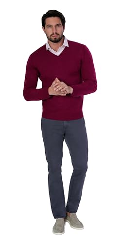 1stAmerican Made in Italy Winter längarmige Pullover aus 100% reinen Kaschmir V-Ausschnitt Herren Slim Fit - winterliche Herren 100% Cashmere von 1stAmerican