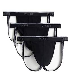 2(X)IST Herren Jock Strap aus Baumwolle, Stretch, 3er-Pack, Schwarz/Schwarz/Schwarz, Medium von 2(x)ist