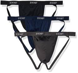 2(X)IST Herren Micro Speed Dri Jock Strap 3er-Pack, Schwarz/Anthrazit/Varsity Navy, Medium von 2(x)ist