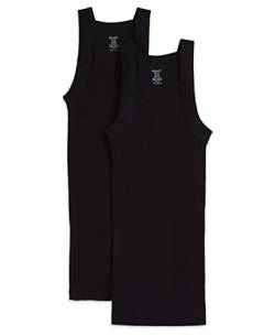 2(X)IST Herren-Tanktop aus Baumwolle, quadratisch, 2er-Pack, Tiefschwarz, X-Large von 2(x)ist