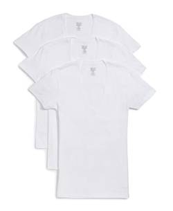 2(x)ist)IST Herren Baumwolle Slim Fit Tiefer V-Ausschnitt T-Shirt Multipack - Wei - Klein von 2(x)ist